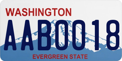 WA license plate AAB0018