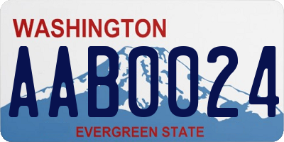 WA license plate AAB0024