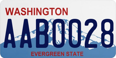 WA license plate AAB0028