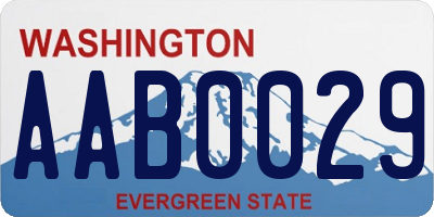 WA license plate AAB0029