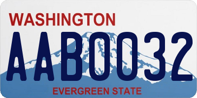 WA license plate AAB0032