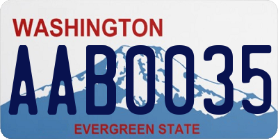 WA license plate AAB0035