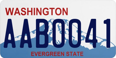 WA license plate AAB0041