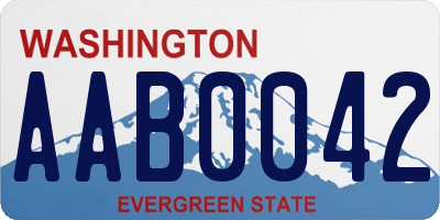 WA license plate AAB0042