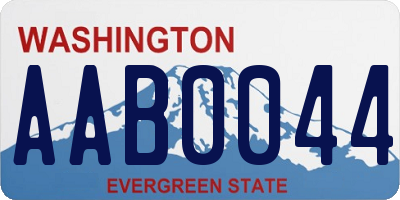 WA license plate AAB0044