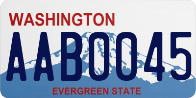 WA license plate AAB0045