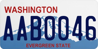 WA license plate AAB0046