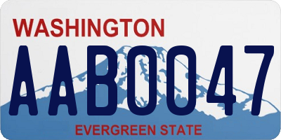 WA license plate AAB0047