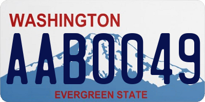 WA license plate AAB0049