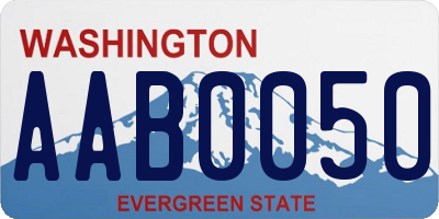 WA license plate AAB0050