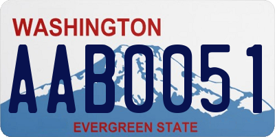 WA license plate AAB0051