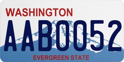 WA license plate AAB0052