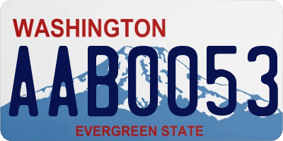 WA license plate AAB0053