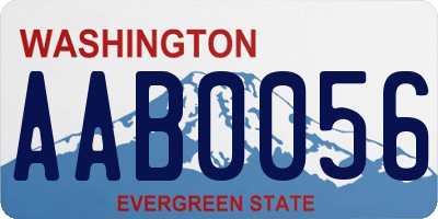 WA license plate AAB0056