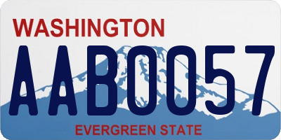 WA license plate AAB0057