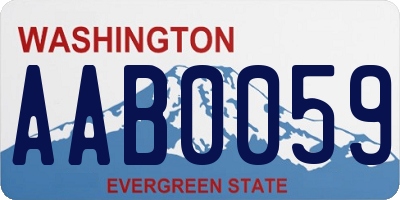 WA license plate AAB0059