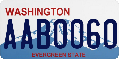 WA license plate AAB0060