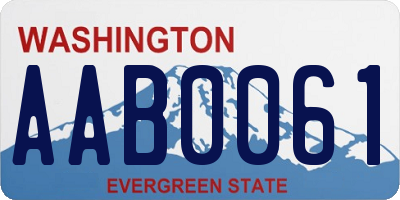 WA license plate AAB0061