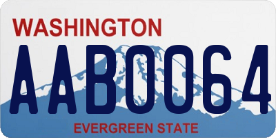 WA license plate AAB0064