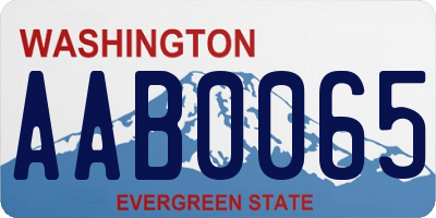 WA license plate AAB0065