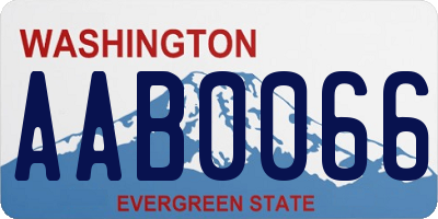 WA license plate AAB0066