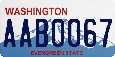 WA license plate AAB0067