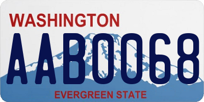 WA license plate AAB0068