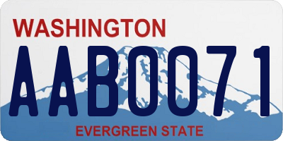 WA license plate AAB0071