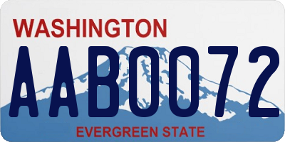 WA license plate AAB0072