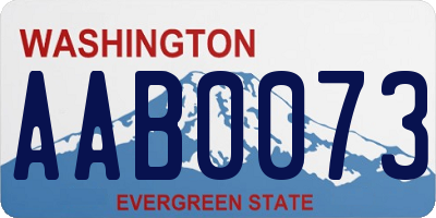 WA license plate AAB0073