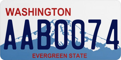 WA license plate AAB0074