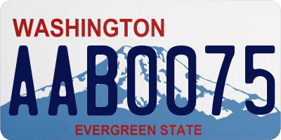 WA license plate AAB0075