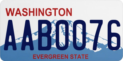 WA license plate AAB0076