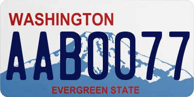 WA license plate AAB0077