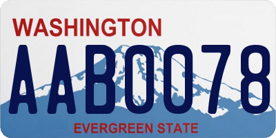 WA license plate AAB0078