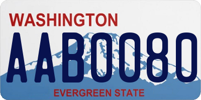 WA license plate AAB0080