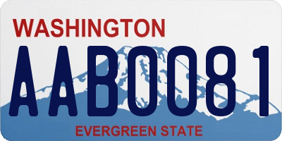 WA license plate AAB0081