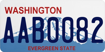 WA license plate AAB0082