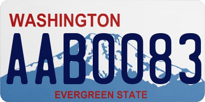 WA license plate AAB0083