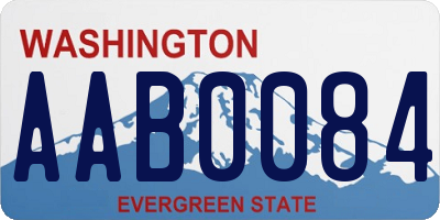 WA license plate AAB0084