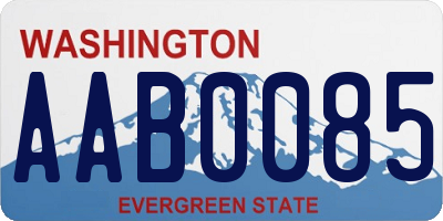 WA license plate AAB0085