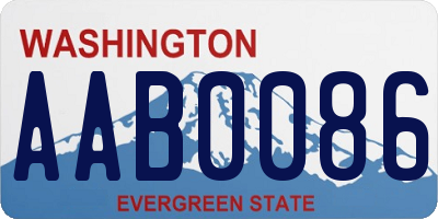 WA license plate AAB0086