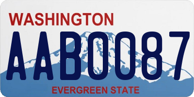 WA license plate AAB0087