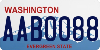 WA license plate AAB0088