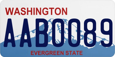 WA license plate AAB0089