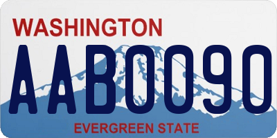 WA license plate AAB0090