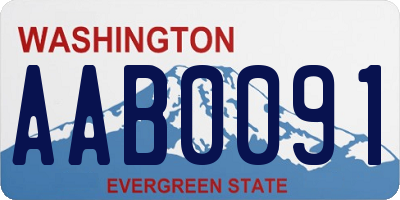 WA license plate AAB0091