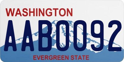 WA license plate AAB0092