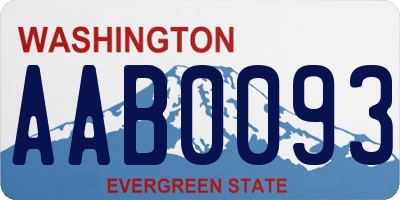 WA license plate AAB0093