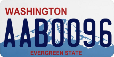 WA license plate AAB0096